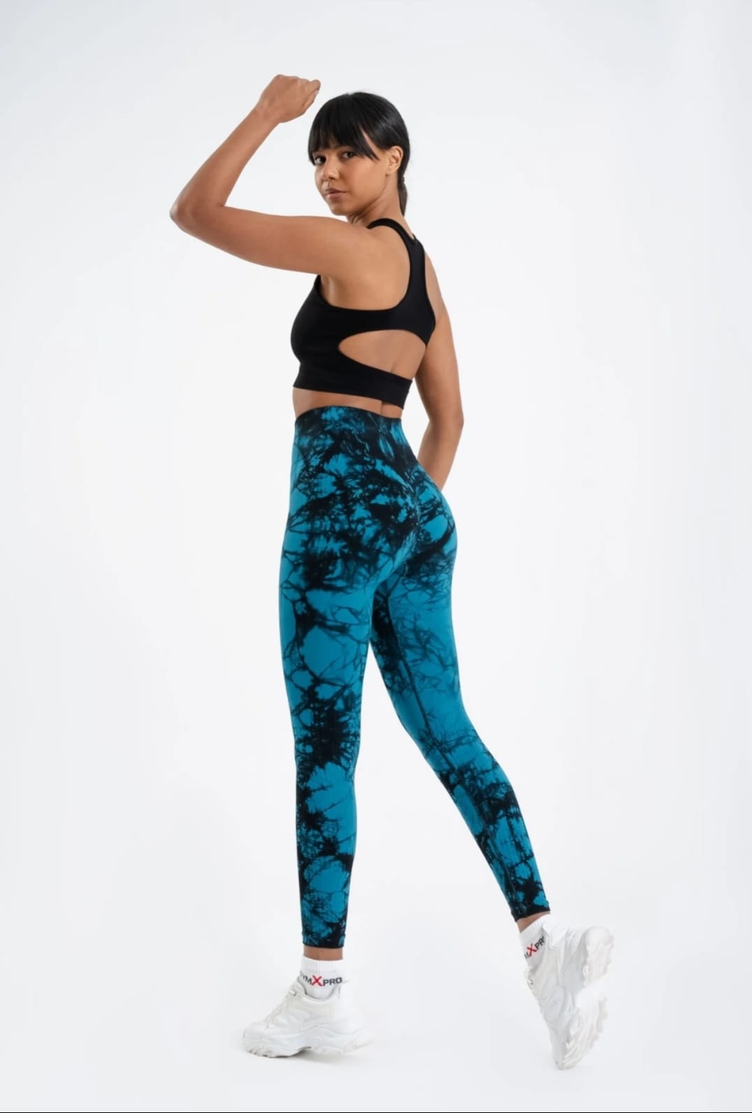 Seamless Tie-dye leggings petroleum green