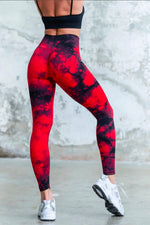 Seamless Tie-dye leggings Red