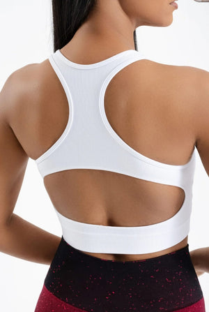 Seamless bra open back white