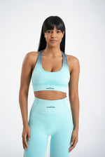 Seamless degrade leggings turquoise bra suite