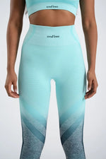 Seamless degrade leggings turquoise bra suite