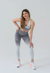 Seamless degrade leggings white and gray suite