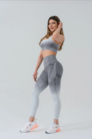 Seamless degrade leggings white and gray suite