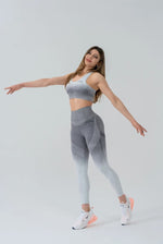 Seamless degrade leggings white and gray suite