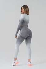 Seamless degrade leggings white and gray suite