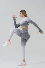 Seamless degrade leggings white and gray suite