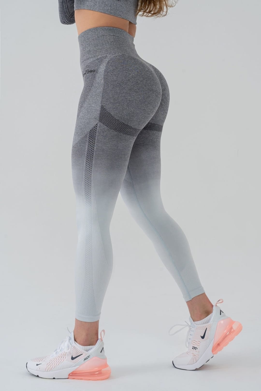 Seamless degrade leggings white and gray suite