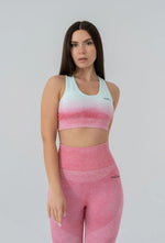 Seamless degrade leggings pink and wihte suite