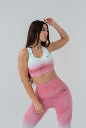 Seamless degrade leggings pink and wihte suite