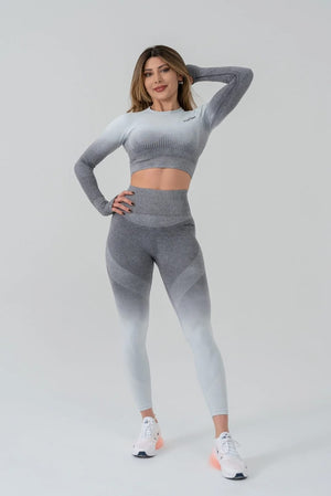 Seamless degrade leggings white and gray suite