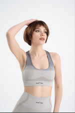 Seamless degrade leggings patterned gray and white suite bra