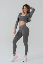 Seamless jacket short gray