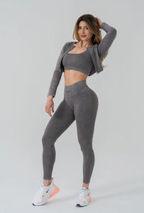 Seamless jacket short gray