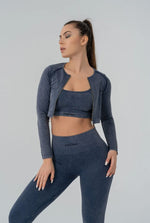 Seamless jacket short blue