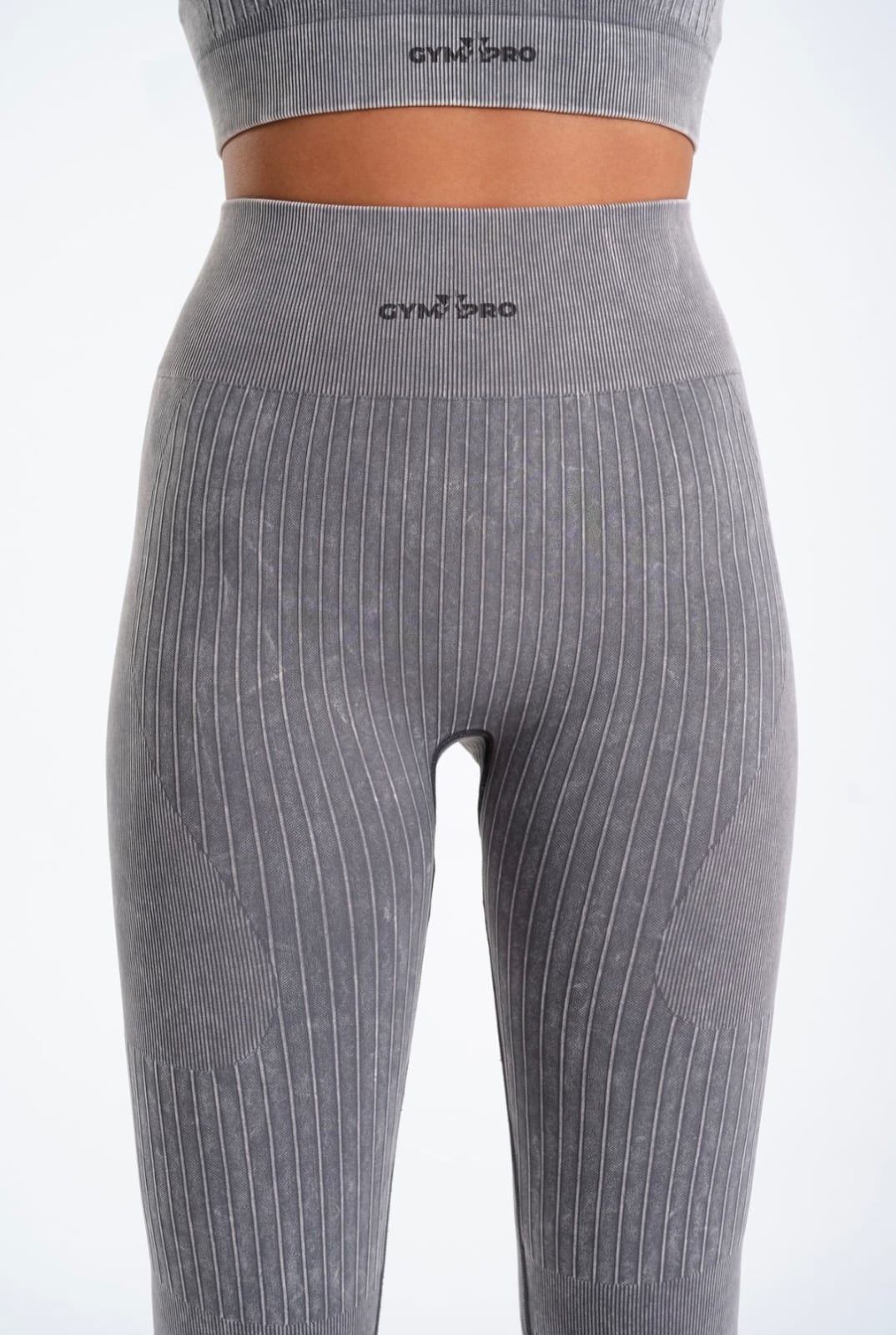 Seamless leggings suite striped gray