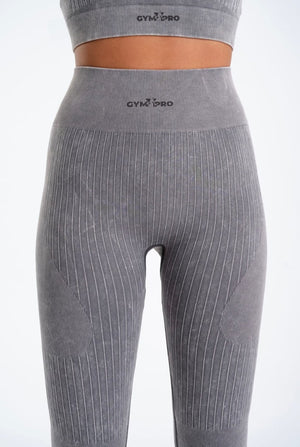 Seamless leggings suite striped gray