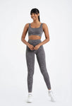 Seamless leggings suite patterned gray