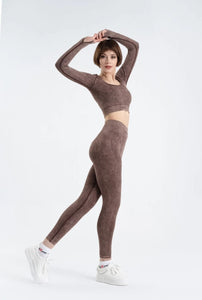 Seamless leggings suite brown