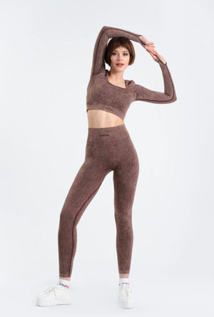 Seamless leggings suite brown