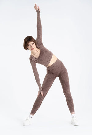 Seamless leggings suite brown