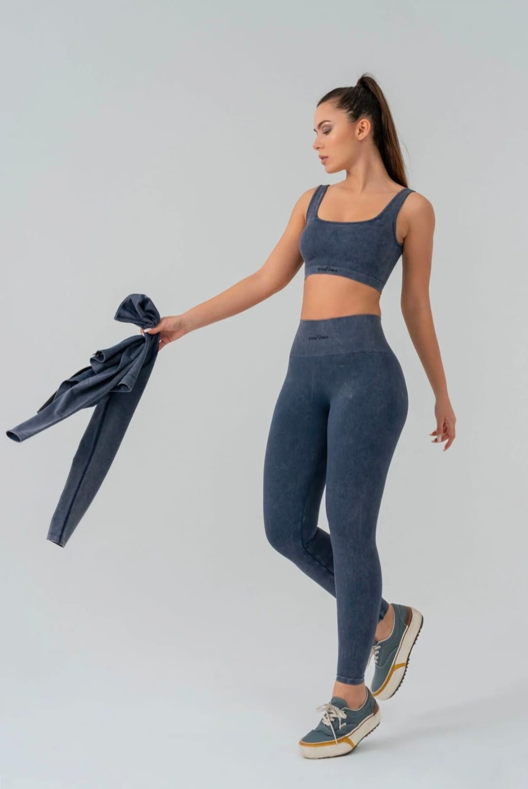 Seamless leggings suite blue