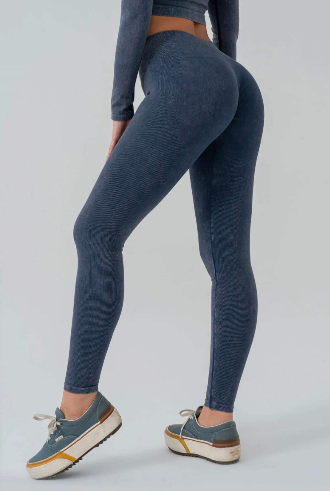 Seamless leggings suite blue