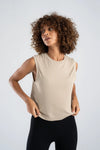 Seamless short t-shirt cream