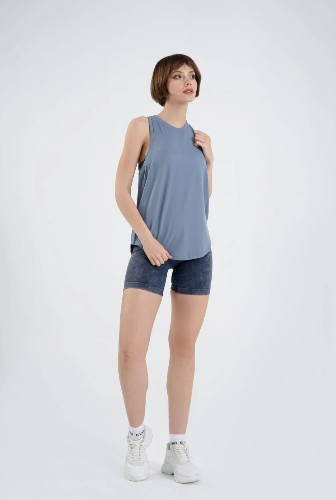 Seamless long t-shirt light blue