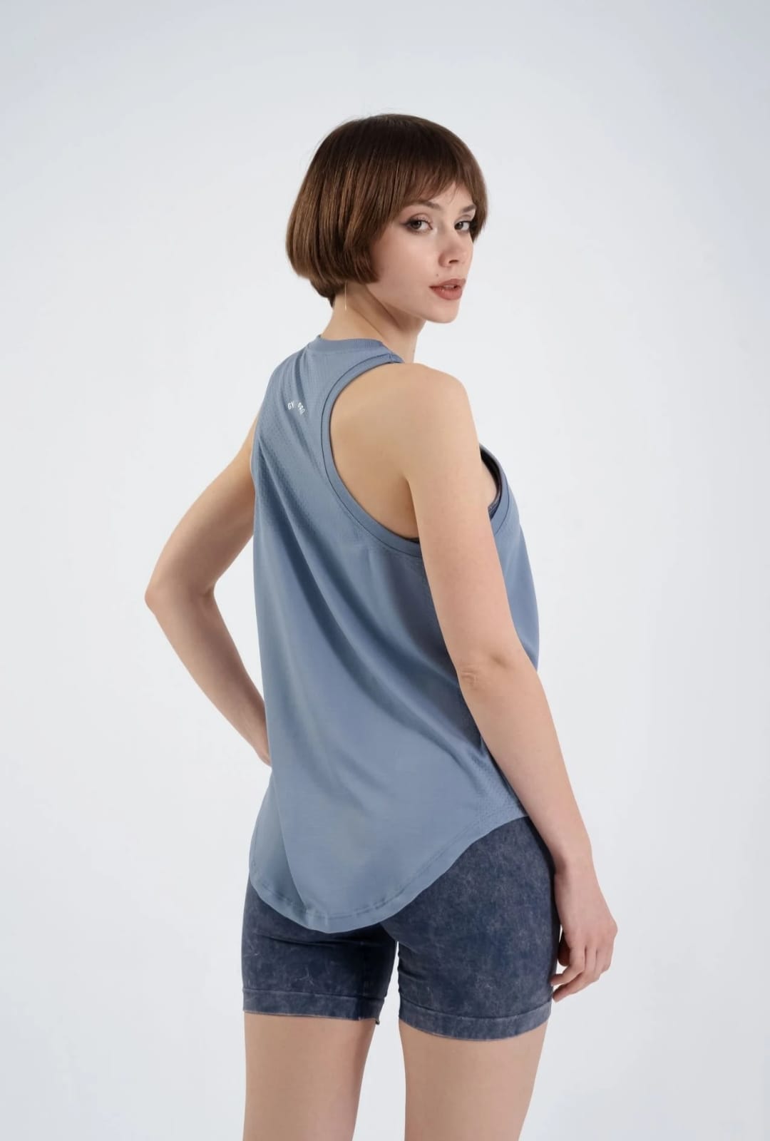 Seamless long t-shirt light blue