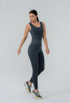 Seamless dark gray jumpsuit leggings