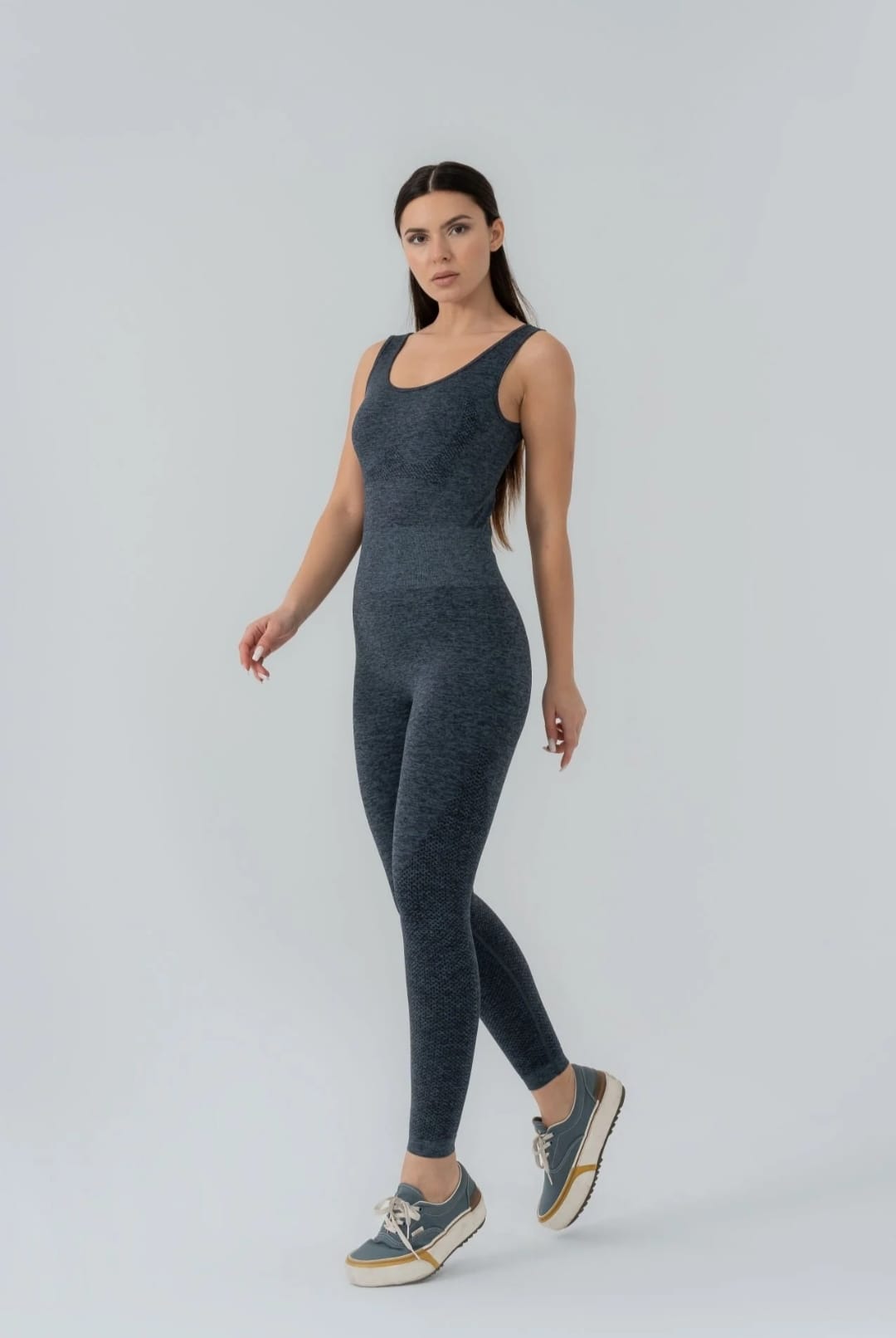 Seamless dark gray jumpsuit leggings