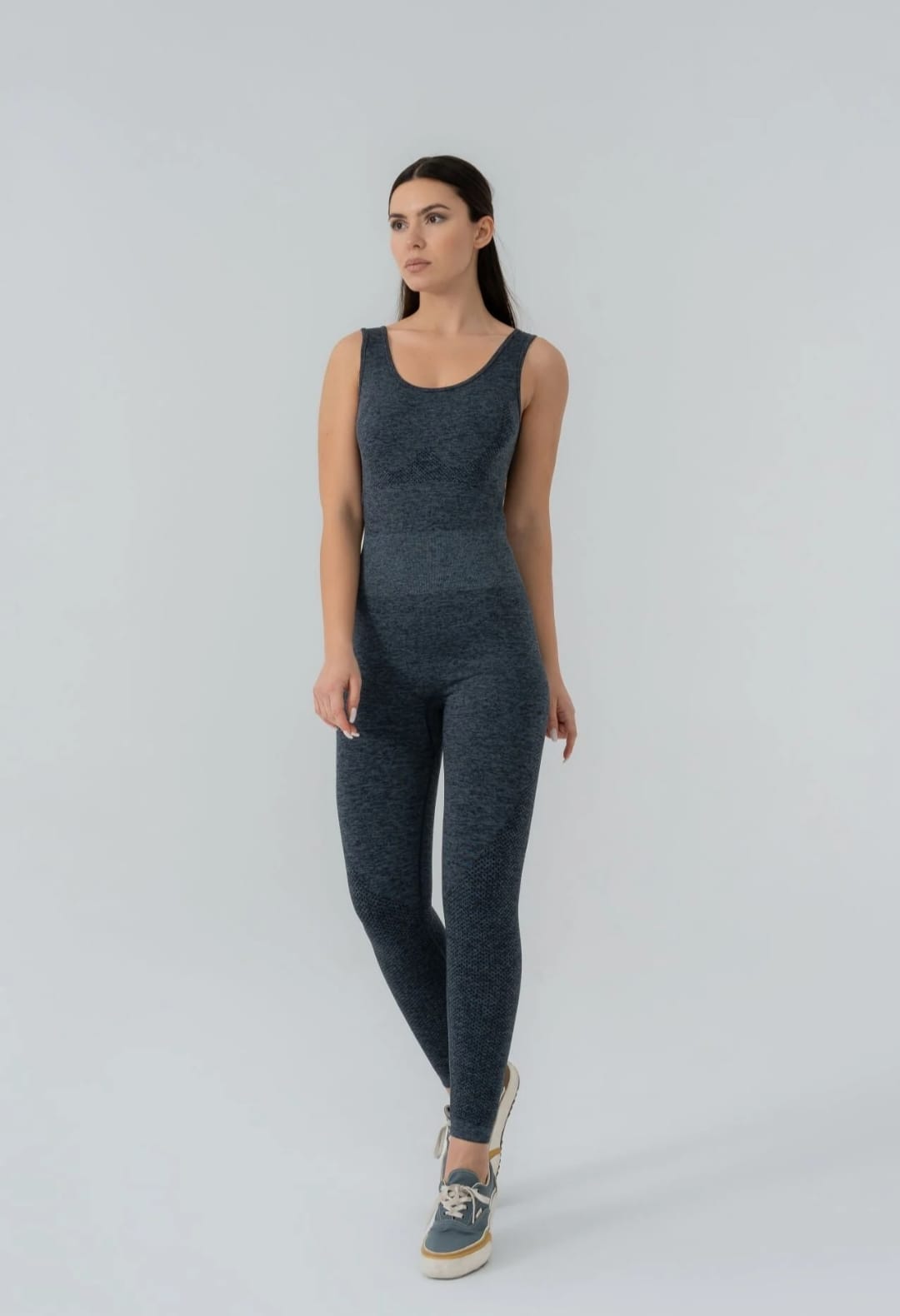 Seamless dark gray jumpsuit leggings