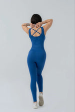 Seamless dark blue jumpsuit leggings