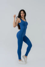 Seamless dark blue jumpsuit leggings