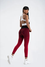 seamless red drop pattern high waist leggings