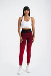 seamless red drop pattern high waist leggings