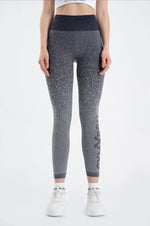 seamless gray drop pattern high waist leggings