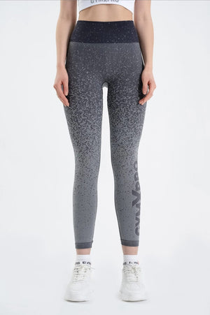 seamless gray drop pattern high waist leggings