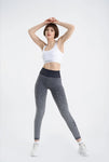 seamless gray drop pattern high waist leggings