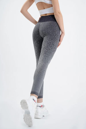 seamless gray drop pattern high waist leggings