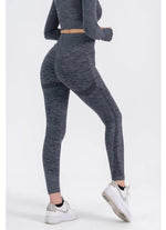 seamless anthracite push up high waist leggings set