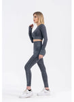 seamless anthracite push up high waist leggings set