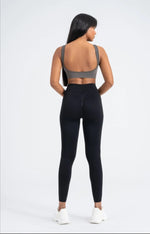 Black Ultra-Stretch Seamless Leggings - 8/9 Length with Push-Up Effect