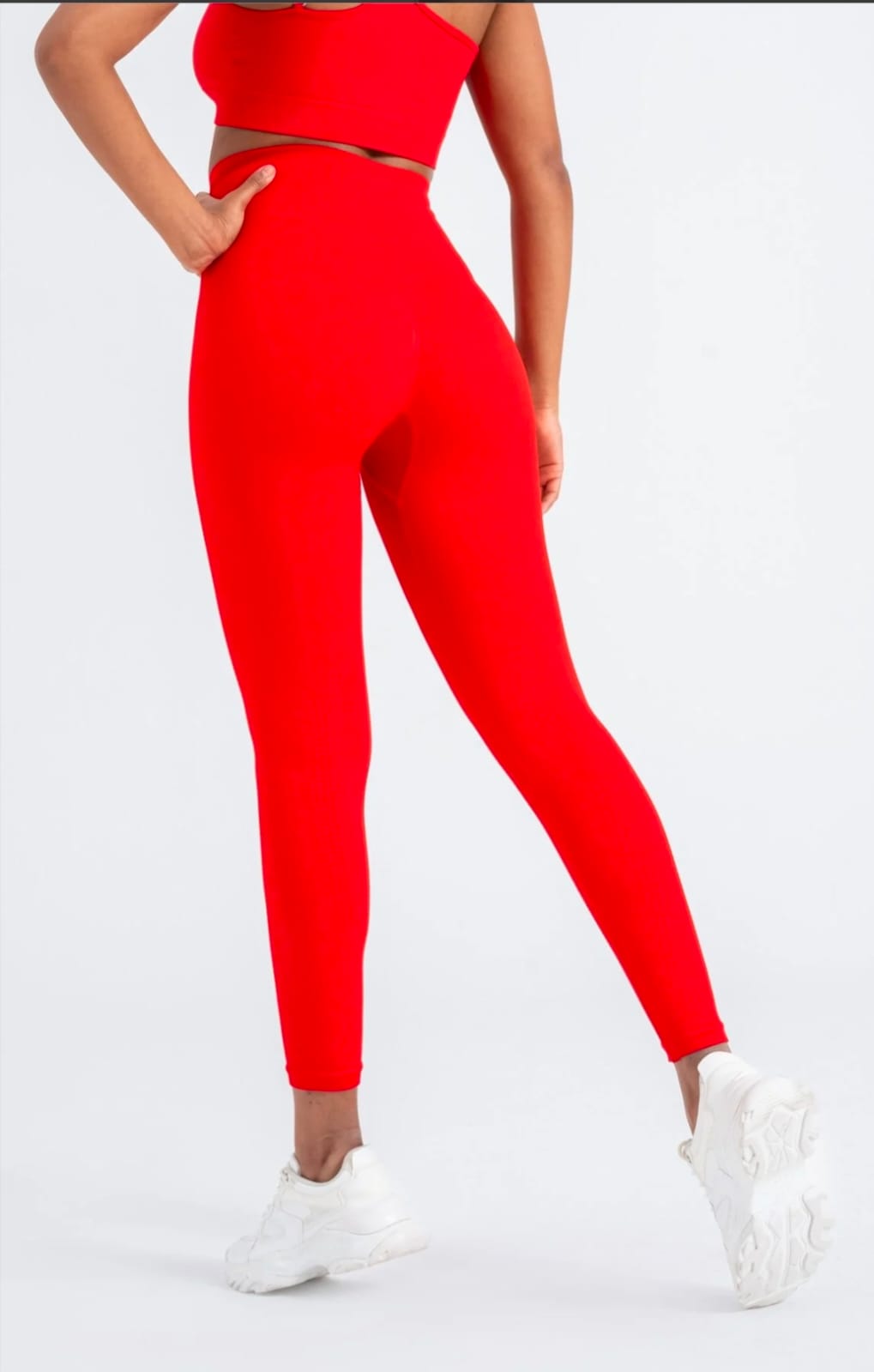 Red Perfect Fit Seamless Leggings - 8/9 Length with Push-Up Technology