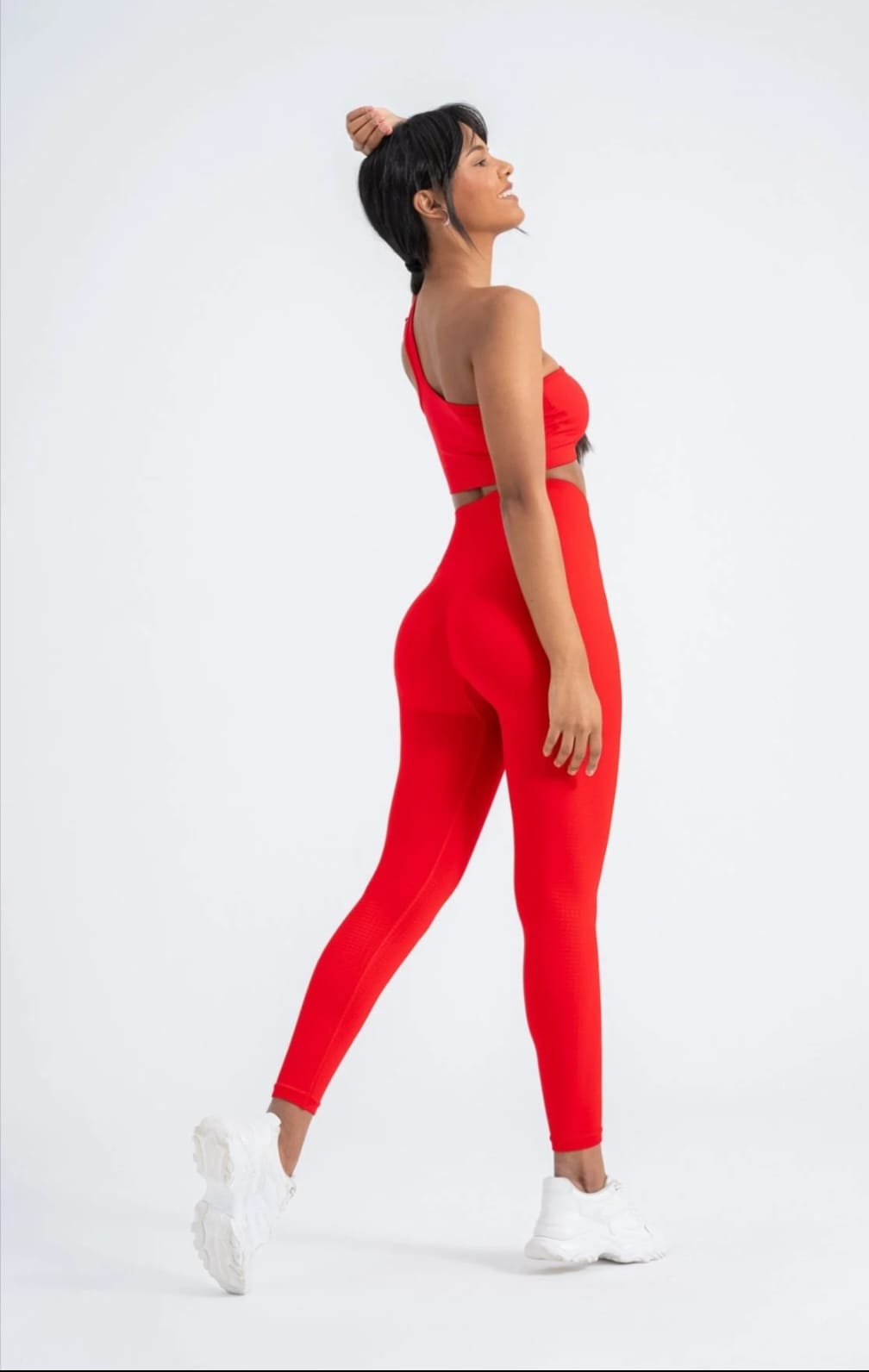 Red Perfect Fit Seamless Leggings - 8/9 Length with Push-Up Technology