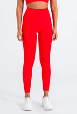 Red Perfect Fit Seamless Leggings - 8/9 Length with Push-Up Technology