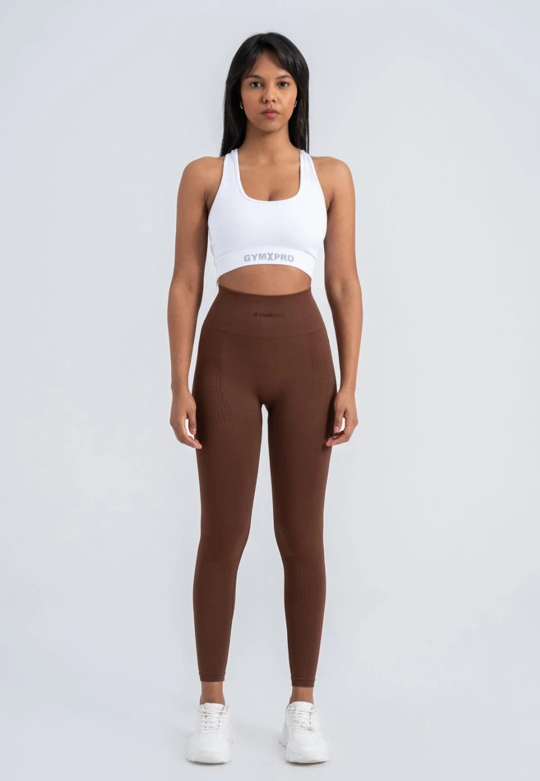 Brown Seamless Leggings - 8/9 Length with Push-Up Technology for Shaping Comfort