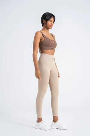 Cream Perfect Fit Seamless Leggings - 8/9 Length with Push-Up Technology