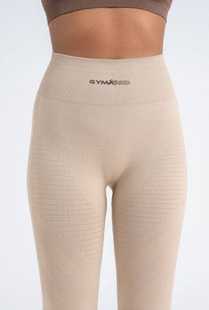 Cream Perfect Fit Seamless Leggings - 8/9 Length with Push-Up Technology