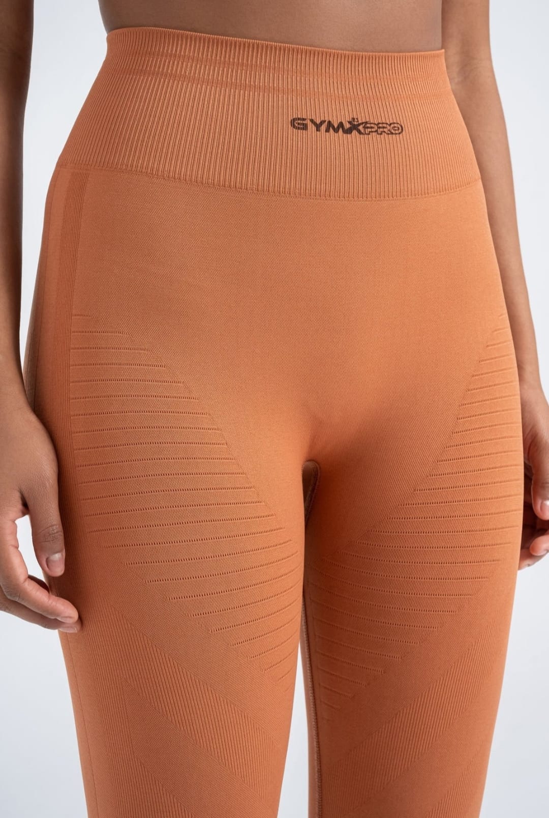 Orange Seamless 8/9 Length Leggings - Shaping Push-Up Technology